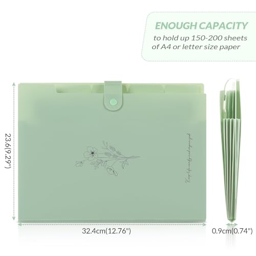 Minimalist SKYDUE Expanding File Folder with 5 Pockets, Aesthetic Accordion Kit