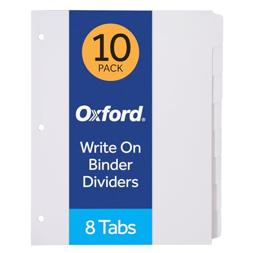 Classic Oxford Binder Dividers for 3 Ring Binders, Essentials