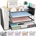 Classic OPNICE Desk Organizer, 4-Tier Desktop File Organizer with Drawer Set